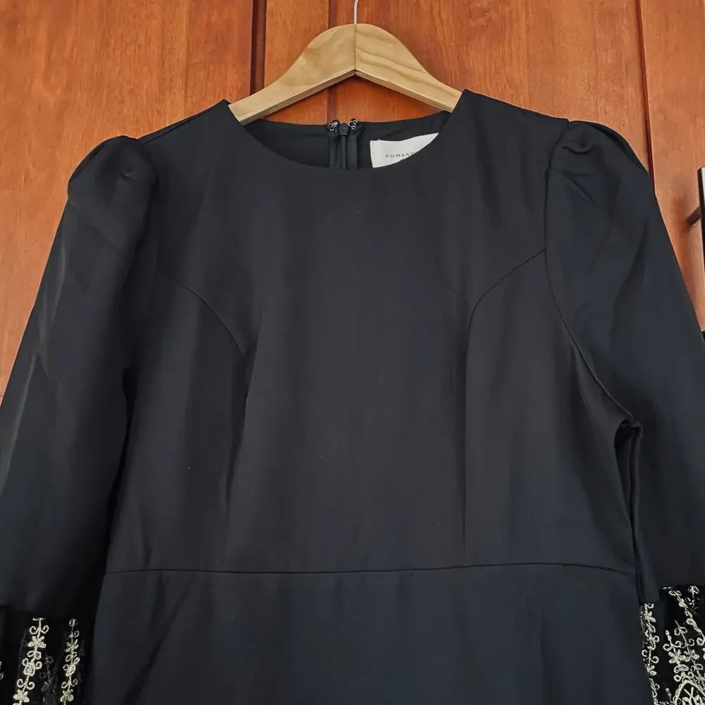 Pomander Place Black Lillith Dress Lace Maxi Size Medium NEW